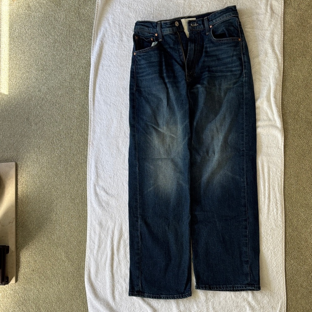 MOTHER Women's Dark Blue Straight Leg Jeans